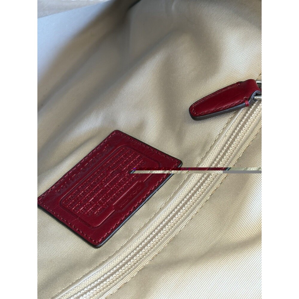COACH LEGACY Red/Khaki Jacquard Signature Stripe Molly Two way Satchel 21154 - Picture 16 of 16